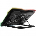Cooler laptop Trust GXT 1126 Aura, Dimensiune maxima 17.3", Diametru ventilator 200 mm, Iluminare RGB, Negru