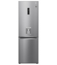 Combina frigorifica LG GBF71PZDMN, Clasa E, Capacitate 340l, NoFrost, Compresor Smart Inverter, Dozator apa, H 186 cm, Argintiu